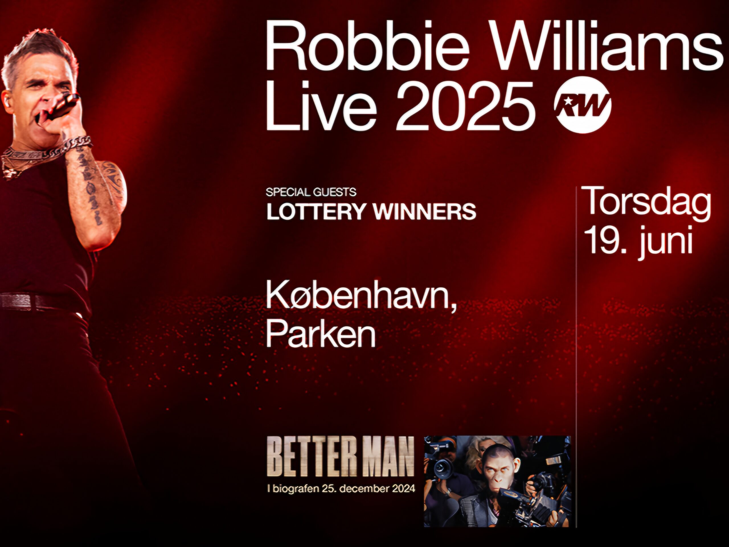 Robbie Williams i Parken 2025 – Klar til sin mest ambitiøse turné nogensinde!